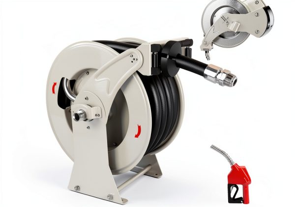 Fuel Hose Reel FADHOLE FHREEL Gray 1" x 33ft Automatic Retractable-0