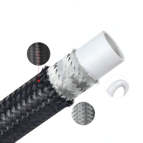 PTFE Fuel Hose EVIL ENERGY 4AN Black Nylon Braided 20ft High Pressure-1