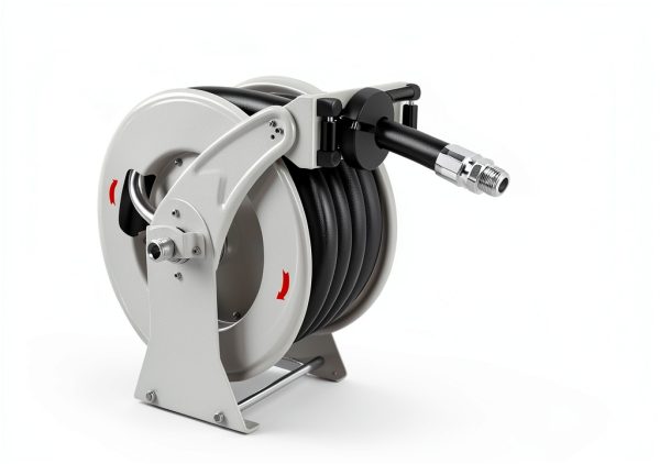 Fuel Hose Reel FADHOLE FHREEL Gray 1" x 33ft Automatic Retractable-7
