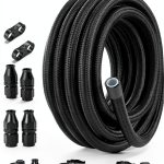 PTFE Fuel Hose EVIL ENERGY 4AN Black Nylon Braided 20ft High Pressure-0