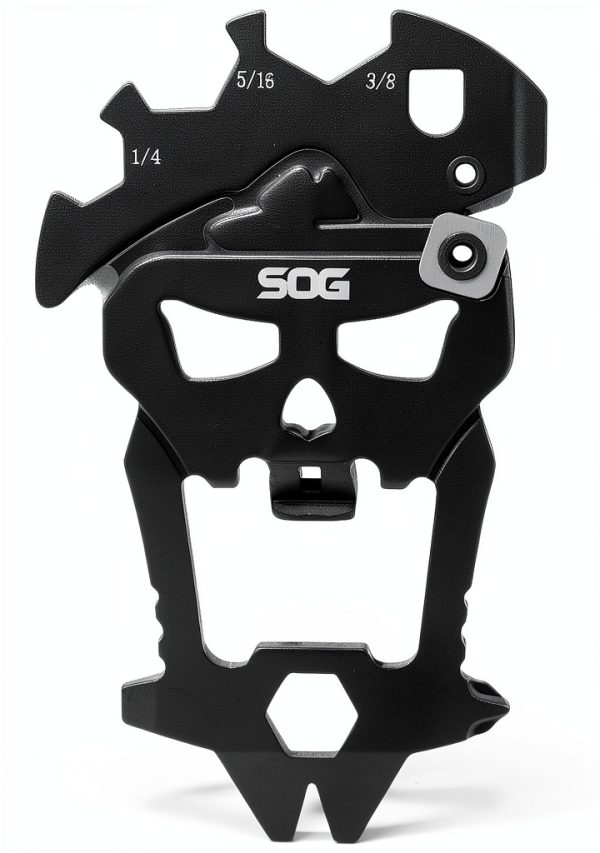 SOG MACV Everyday Carry Portable Compact Steel Keychain Tool | Hardcased Black, 12 Tools in One: Bottle Opener, Screwdrivers-0