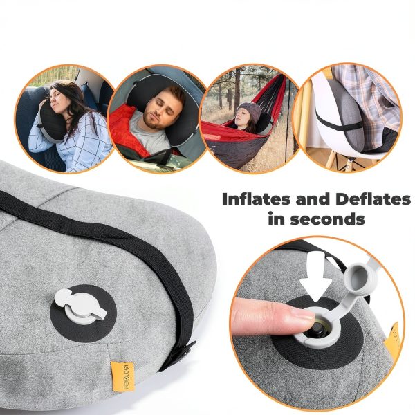 TREKOLOGY Camping Pillow with Removable Cover, Inflatable Pillow for Backpacking, Ultralight Inflatable Camp Pillows for Sleeping Portable Compact Pillow for Hiking Travel-3
