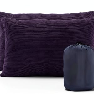 Camping Pillow MOON LENCE 2-Pack Grey Compressible Plush Pillow-0